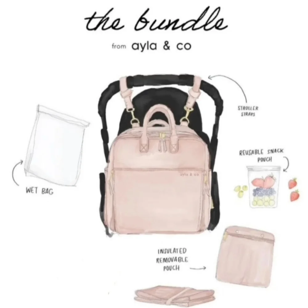 Designer Luxury Diaper Bag (Mauve Pink 💖) FULL SIZE - Picture 11 of 12